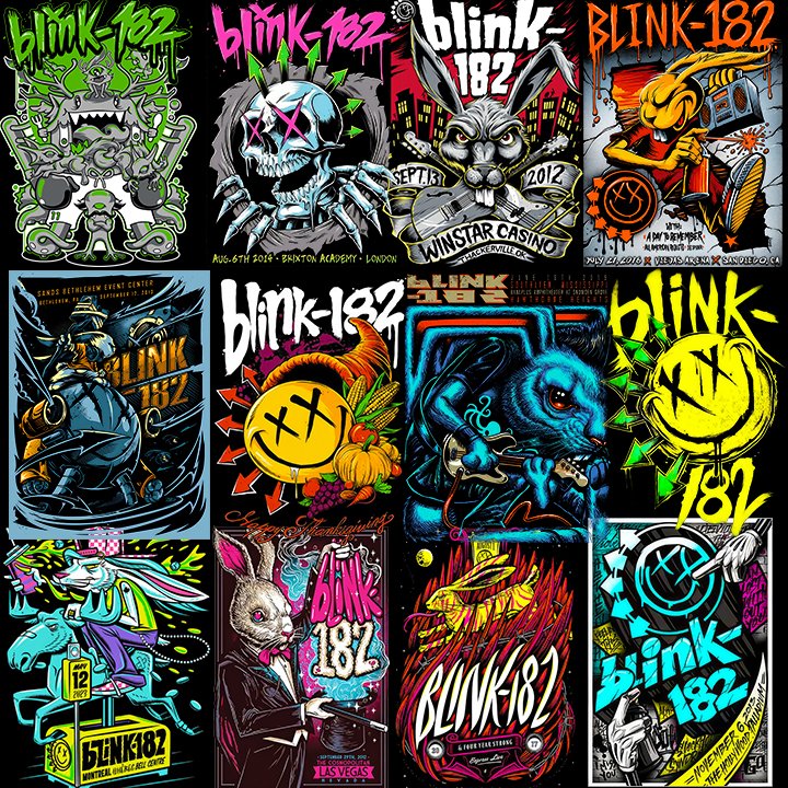BLINK182 Designs A3 size Halftone Prints