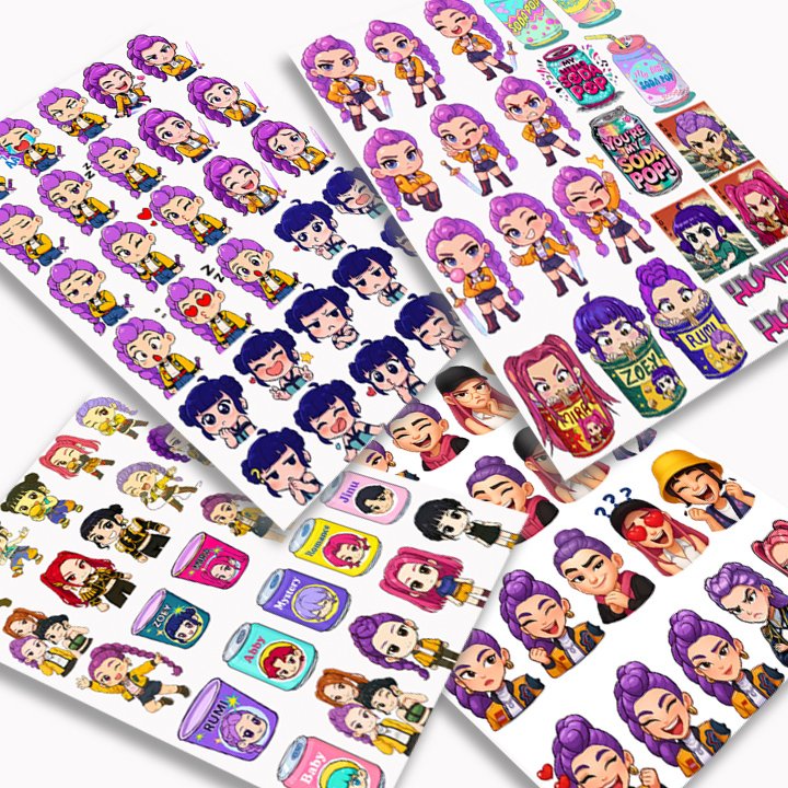 IRON ON Patches vol.8 Toons and Anime Designs in A4 sheet