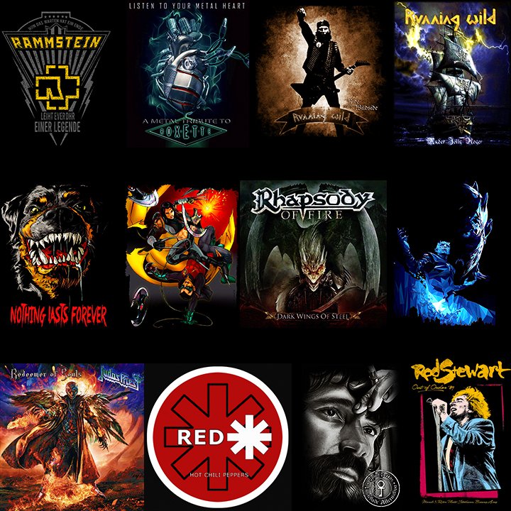 ASSORTED ROCK BAND Designs vol.4 A3 size Halftone Prints