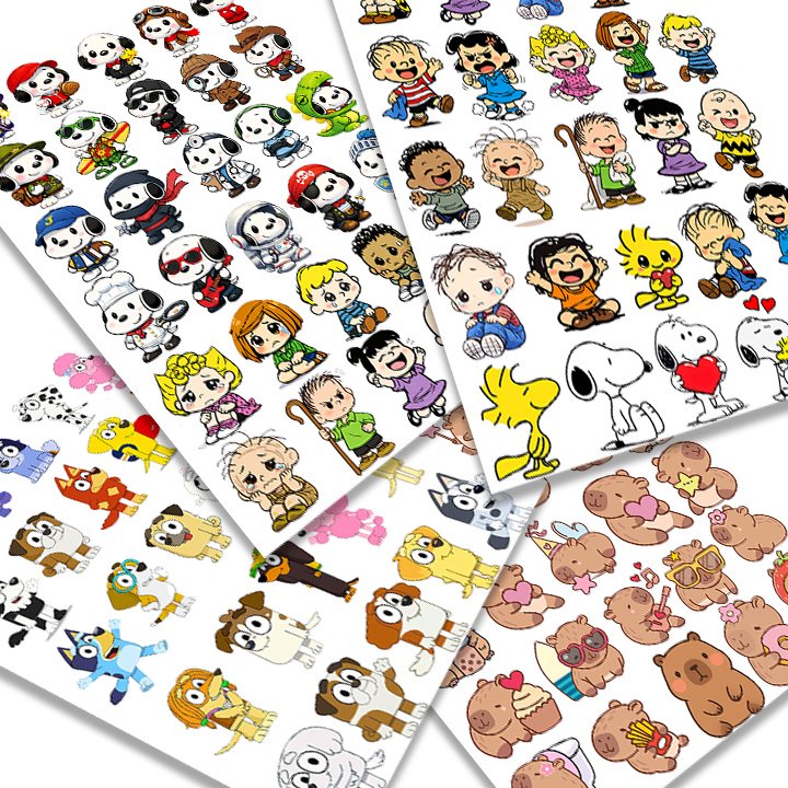 IRON ON Patches vol.11 Toons and Anime Designs in A4 sheet