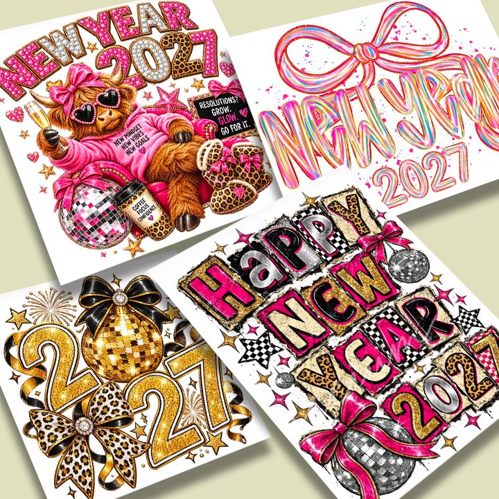 IRON ON - NEW YEAR 2027 Designs vol. 1
